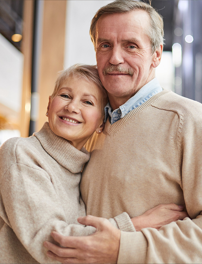 Senior couple on tablet